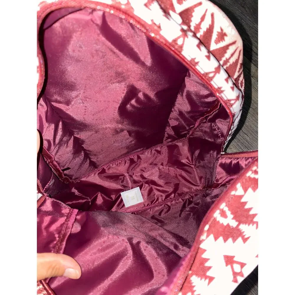 Wrangler Aztec Burgundy/Pink Print Backpack